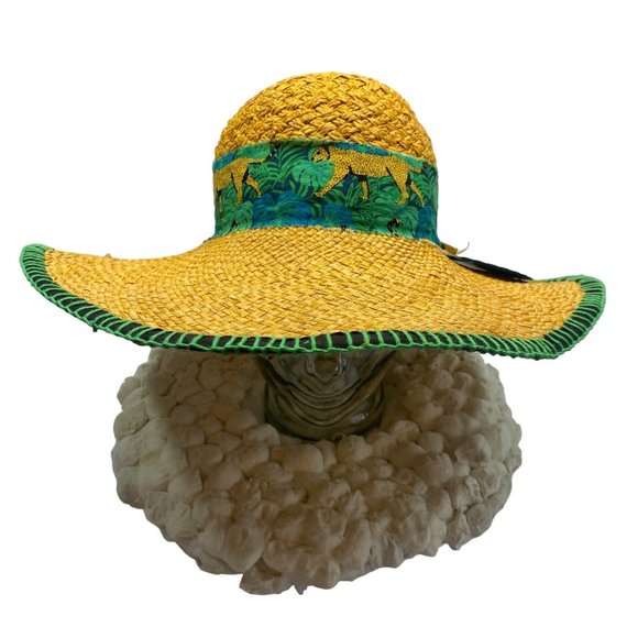 Leopard Banded Straw Sun Hat main image 13